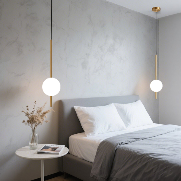 Modern Bedside Cylindrical Hanging Lamp