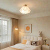Modern White Flower Semi Flush Mount Ceiling Lamp