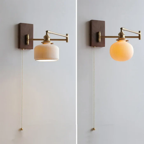 Modern Wood Adjustable Wall Lamp
