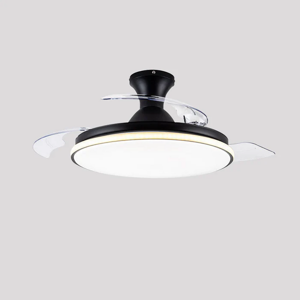 Sleek Flush Mount Ceiling Fan with LED Light