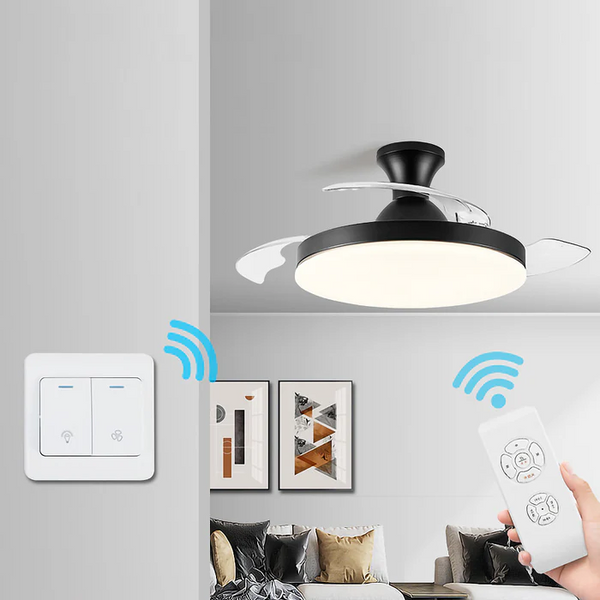 Sleek Flush Mount Ceiling Fan with LED Light