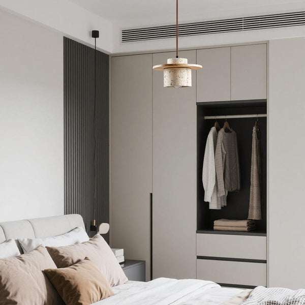 Modern Chic Travertine Pendant Light