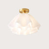 Modern White Flower Semi Flush Mount Ceiling Lamp