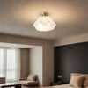 Modern White Flower Semi Flush Mount Ceiling Lamp