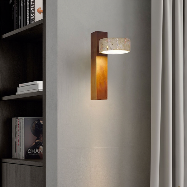 Off-White Travertine Wall Lamp