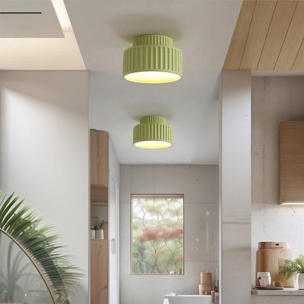 Vintage Cream Style Drum Ceiling Lamp