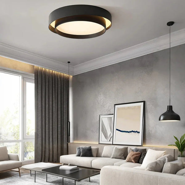 Modern Double Round Ceiling Light