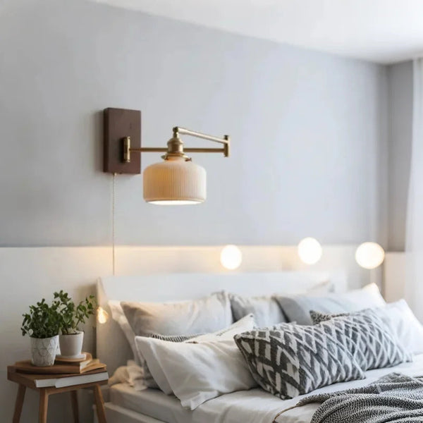Modern Wood Adjustable Wall Lamp
