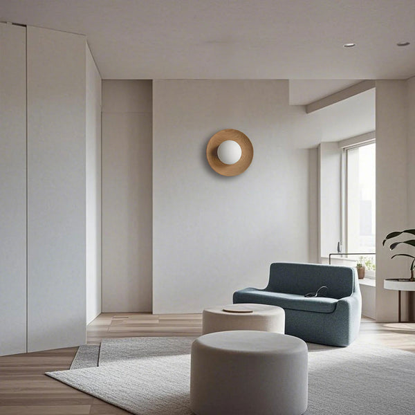 Natural Simple Wood Wall Light