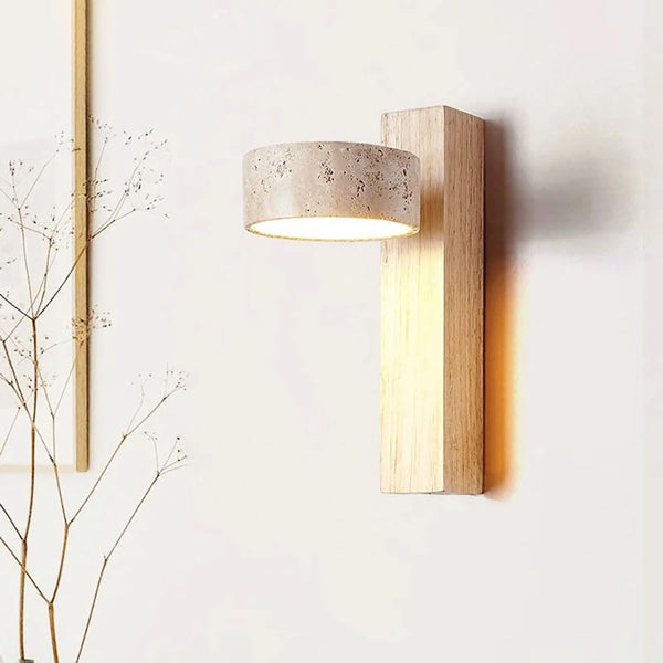 Off-White Travertine Wall Lamp