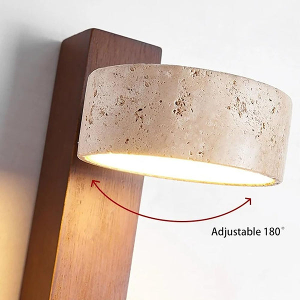 Off-White Travertine Wall Lamp