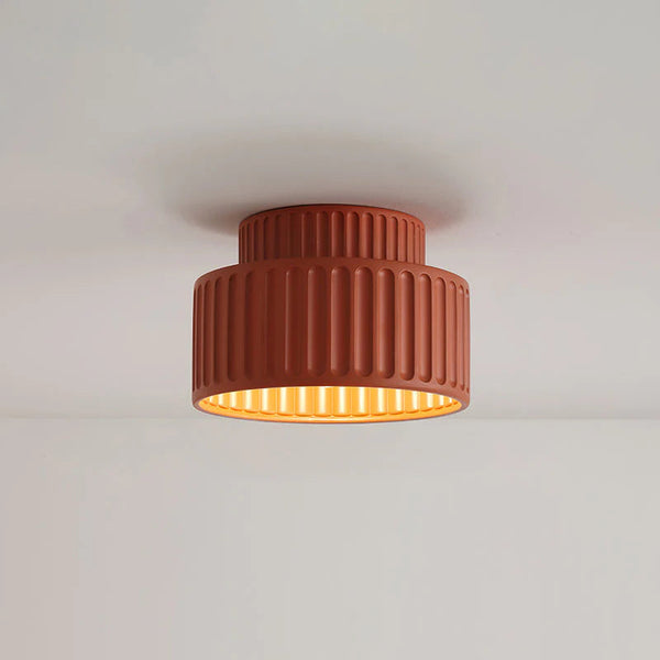 Vintage Cream Style Drum Ceiling Lamp
