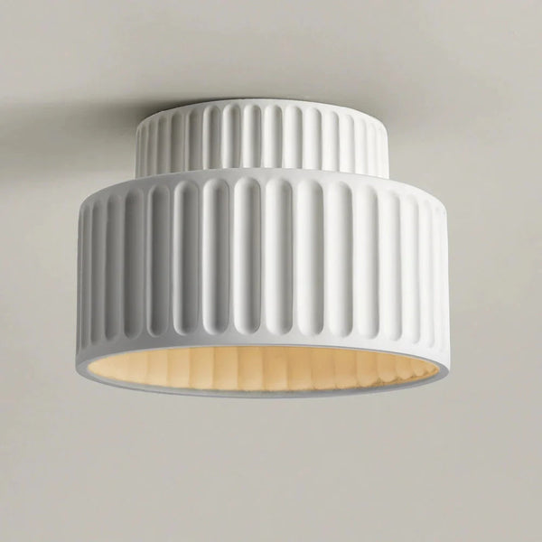 Vintage Cream Style Drum Ceiling Lamp