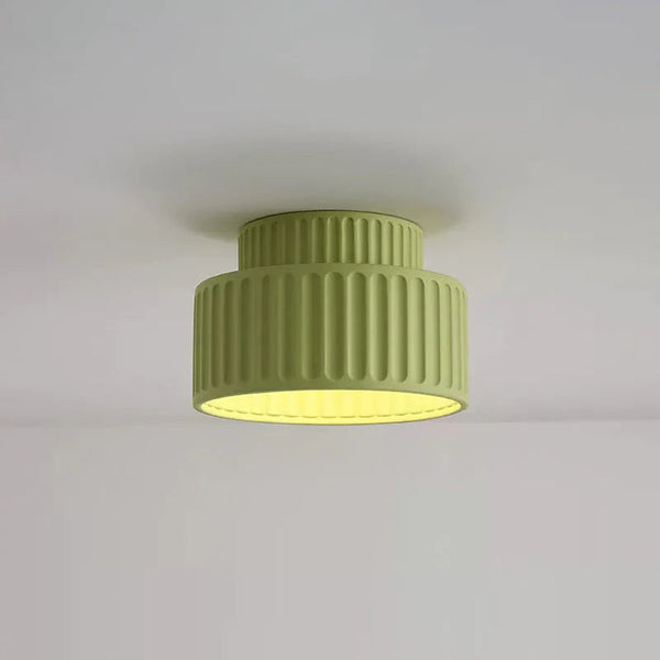 Vintage Cream Style Drum Ceiling Lamp
