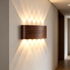 Modern Waterproof LED Outdoor Wall Light – Wood Grain Up Down Wall Sconce for Porch, Hallway & Exterior Wall