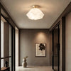 Modern White Flower Semi Flush Mount Ceiling Lamp