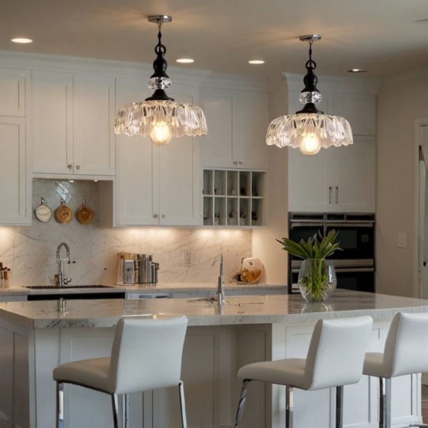 Chic Glass Flower Pendant Light