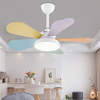 Macaron Colorful Round Ceiling Fan With LED Light
