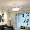 White Metal Remote Control Ceiling Fan With Light