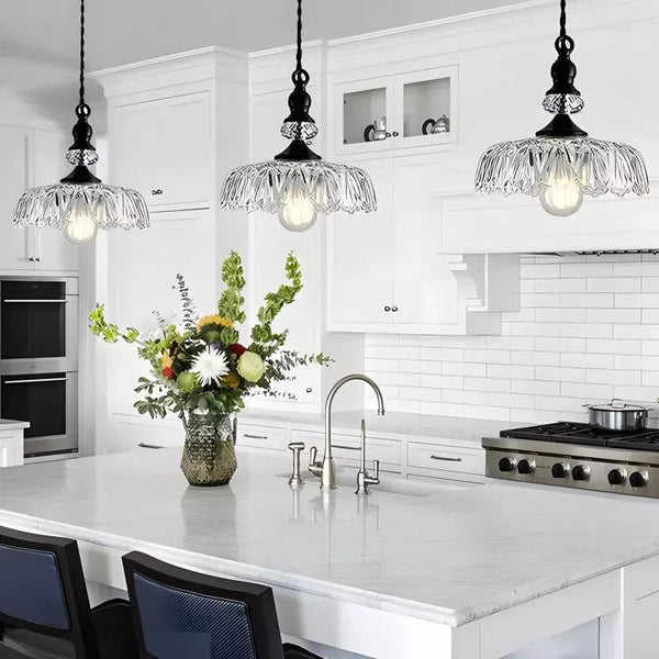 Chic Glass Flower Pendant Light