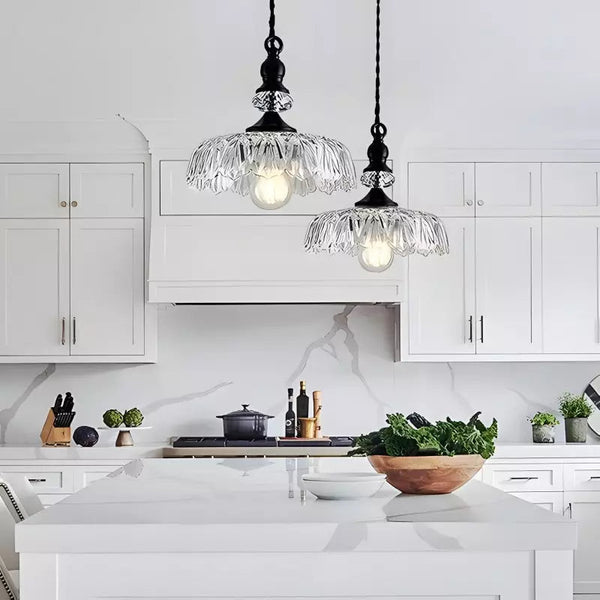 Chic Glass Flower Pendant Light