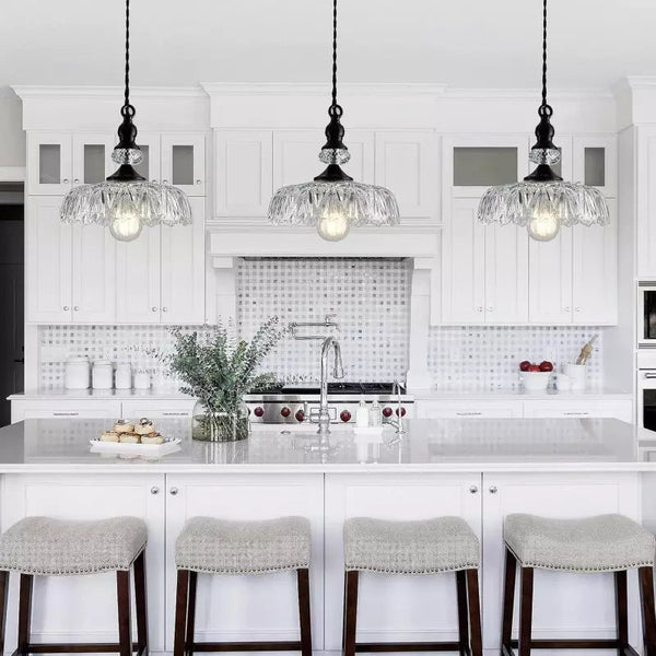 Chic Glass Flower Pendant Light