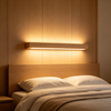 Nordic Minimalist Wooden Linear Wall Lamp – LED Bedside Background Light