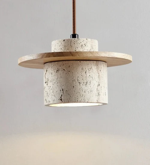 Modern Chic Travertine Pendant Light